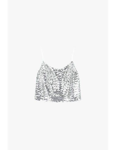 Please Femme Caraco a paillettes coloris Argent