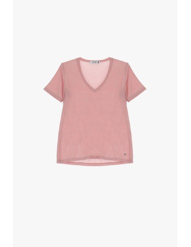 Please tshirt Rose à manches courtes effet...