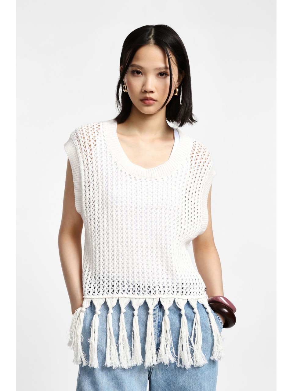 Please Pull en Crochet et franges