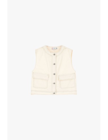 Please Gilet jean en denim ecru