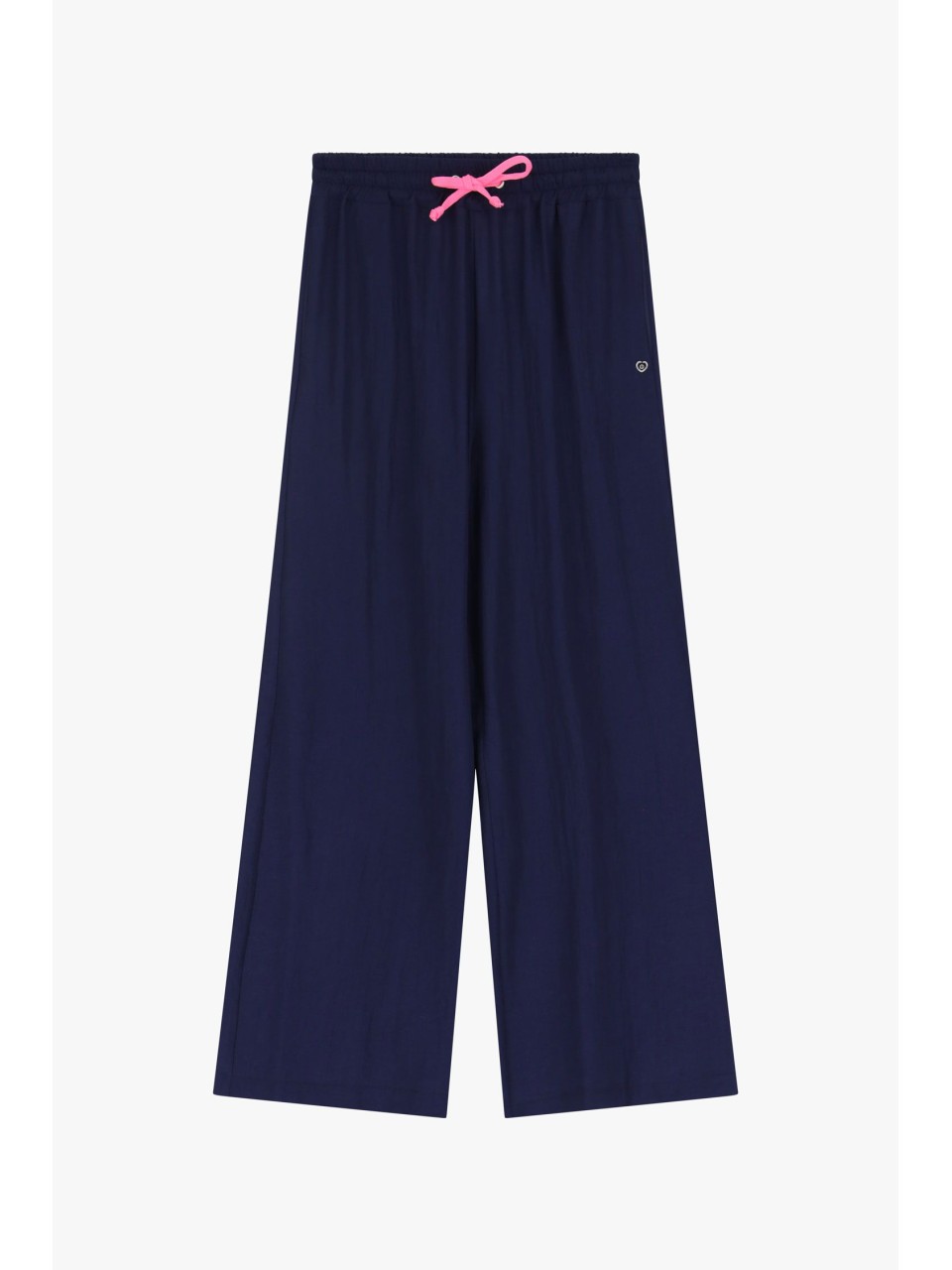 Please Pantalon Large Bleu Marine forme Palazzo
