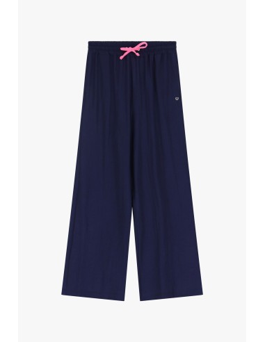 Please Pantalon Large Bleu Marine forme Palazzo