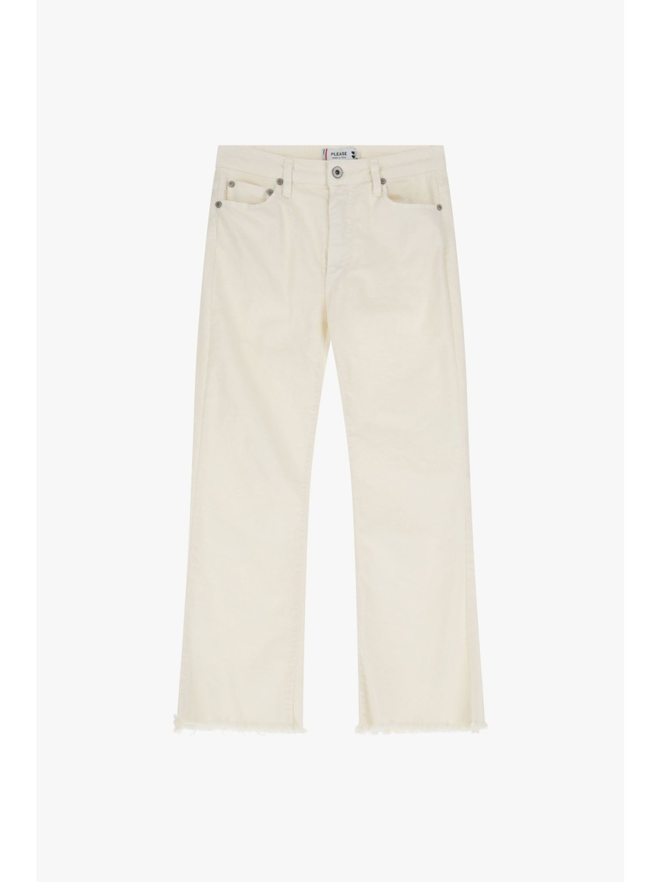 Please Femme jean Ecru kick flare longueur Cropped