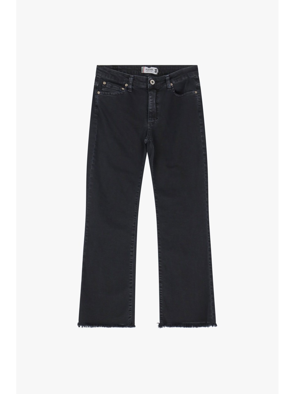 Please Femme jean Noir kick flare longueur Cropped