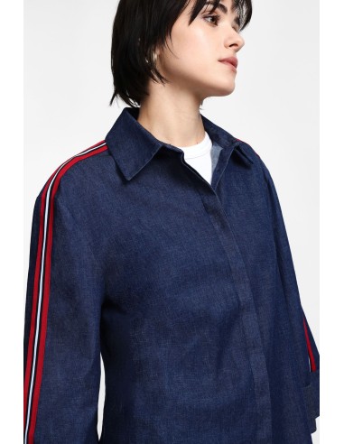 Please Chemisier en chambray agrementé de galon