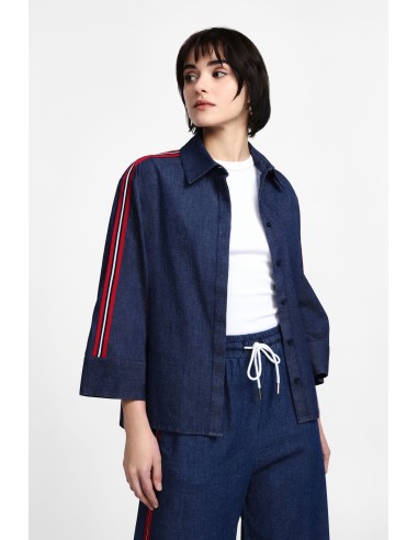 Please Chemisier en chambray agrementé de galon