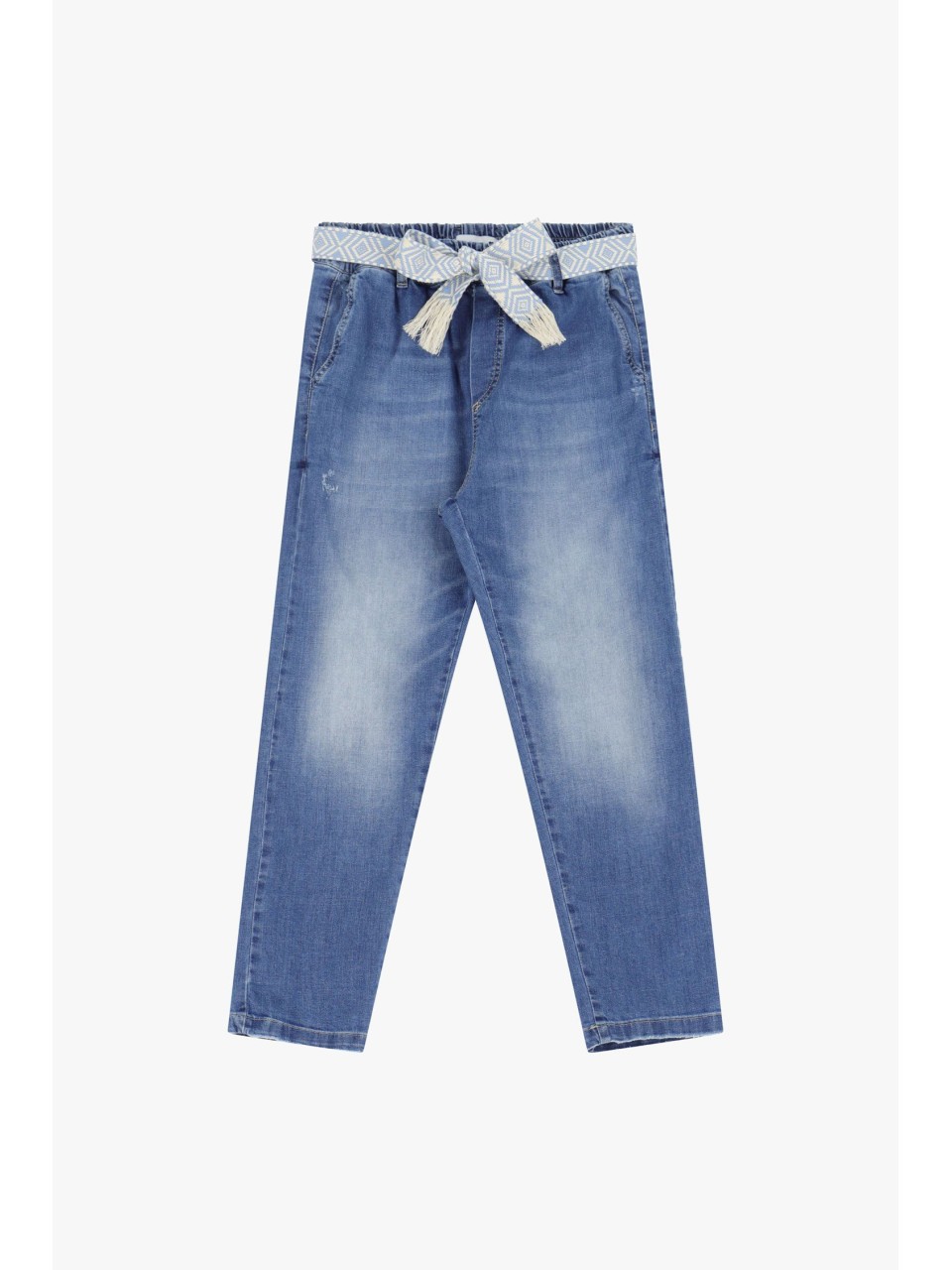 Please Jean forme Carotte en denim delavé medium