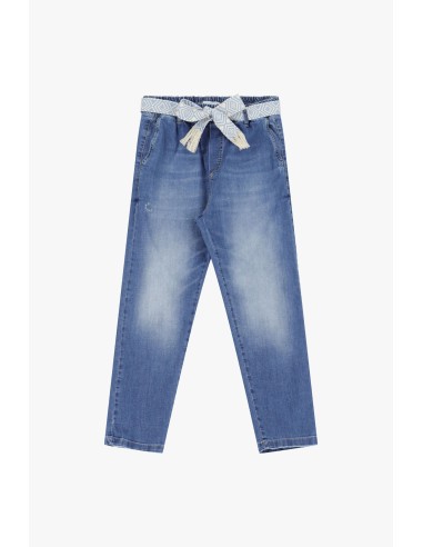 Please Jean forme Carotte en denim delavé medium