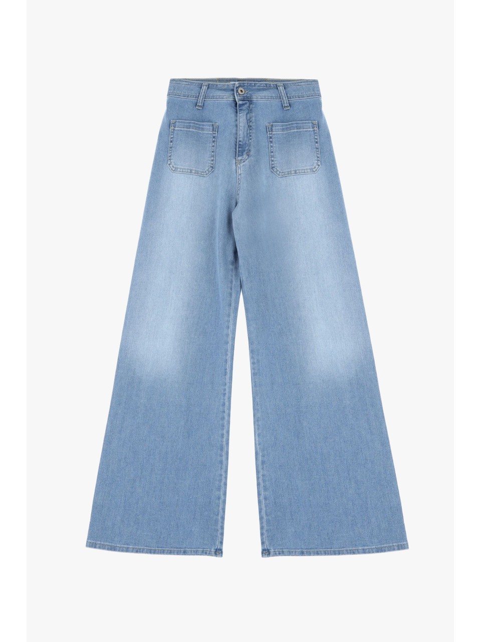 Please Femme jean flare à poches plaquées en denim...