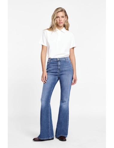 Please Jean Forme evasée en denim delavage Medium Blue