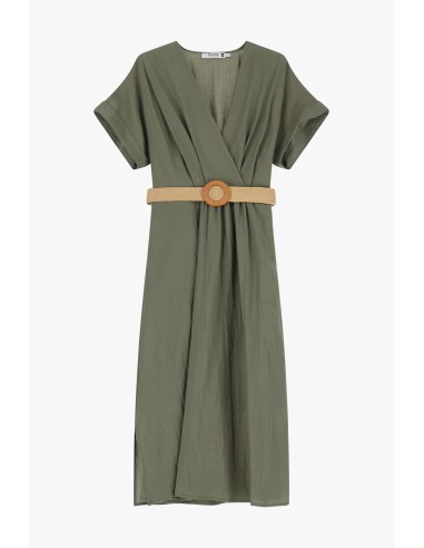 Please Femme robe portefeuille coloris Kaki