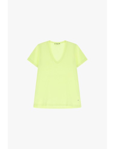 Please Femme tshirt Jaune Néon
