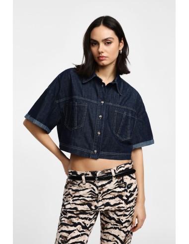 Please Femme veste courte en jean brut