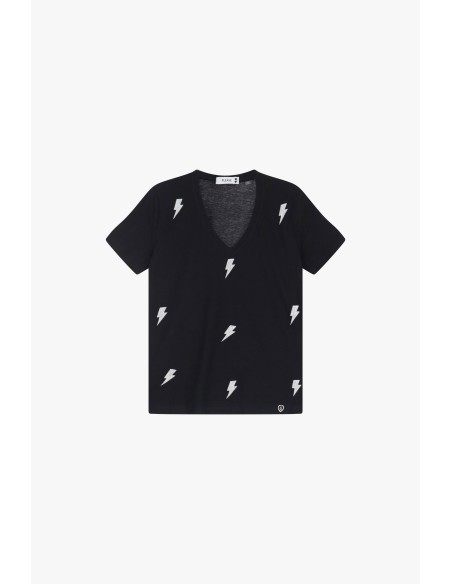 copy of Please Femme t-shirt blanc col V print "Dolce Vita"