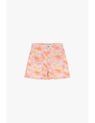 Please Femme short en coton imprimé tropical