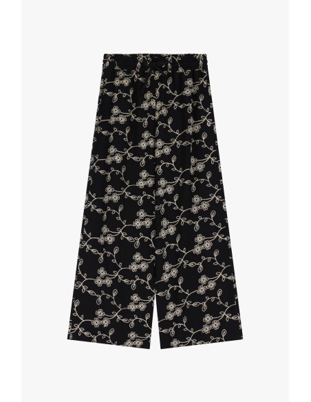 copy of Please Pantalon Large forme Palazzo en crepe fluide Rouge