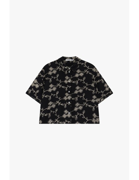 Please Pantalon Large forme Palazzo a broderies