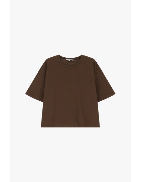 Please Femme t-shirt oversize coloris chocolat
