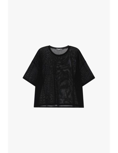 Please Femme t-shirt oversize coloris Noir Pailleté