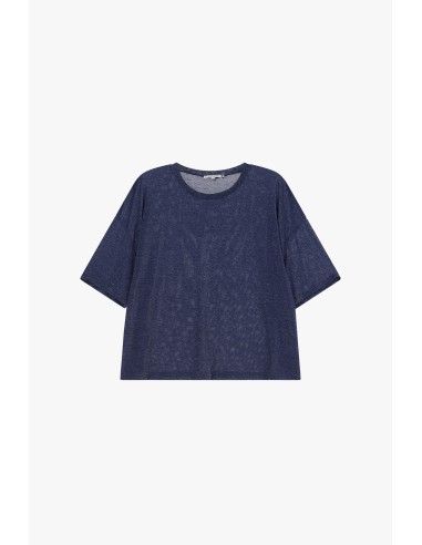 Please Femme t-shirt oversize coloris Bleu Pailleté