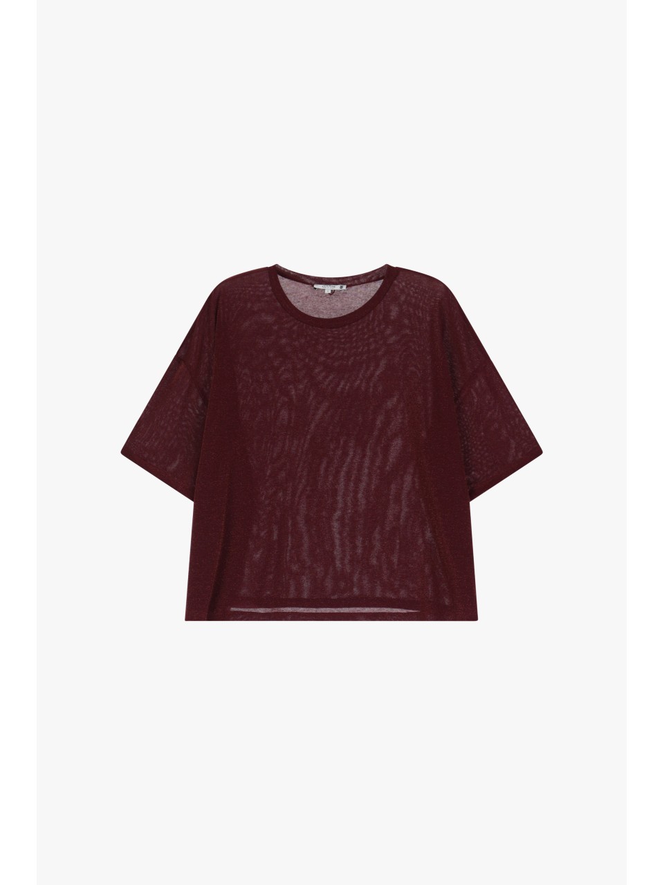 Please Femme t-shirt oversize coloris Bordeaux Pailletté