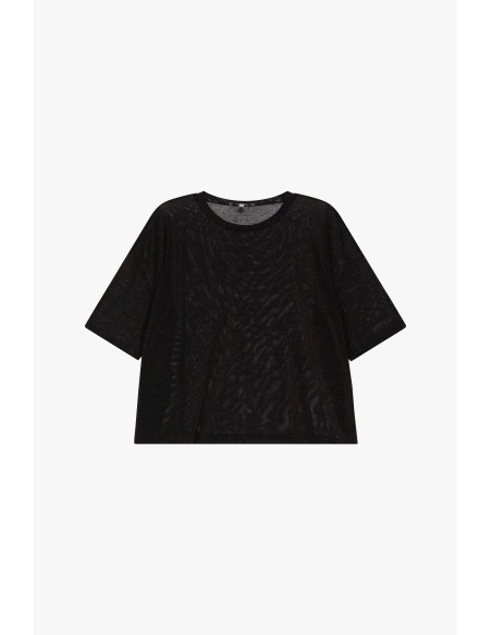 Please Femme t-shirt oversize coloris Chocolat Pailletté