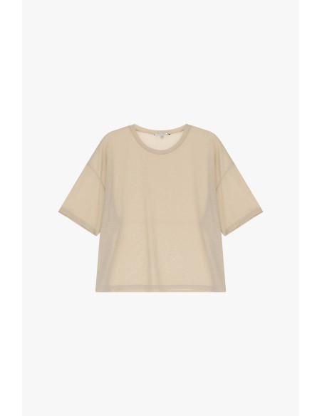 Please Femme t-shirt oversize coloris Champagne Pailletté