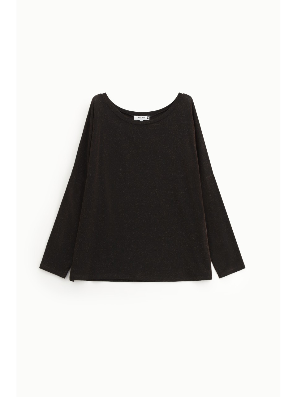 Please Femme t-shirt oversize coloris Chocolat Pailletté