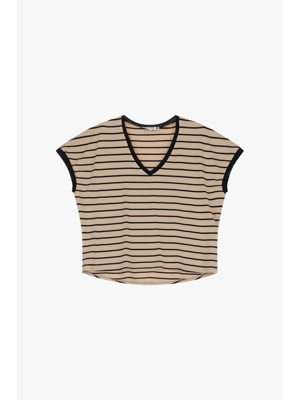 Please Femme tshirt  beige a rayures noir