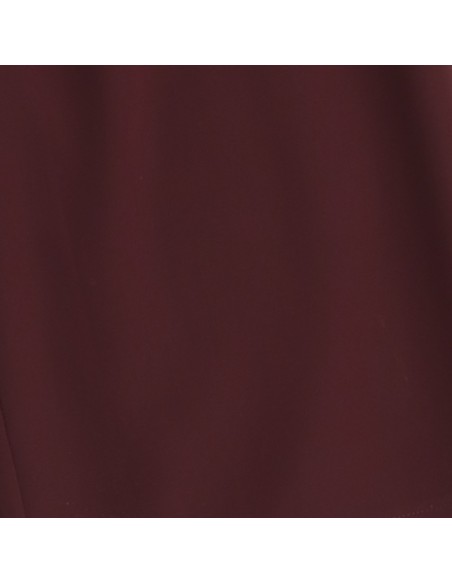 Please Pantalon Bordeaux à doubles pinces et jambes évasées en crêpe