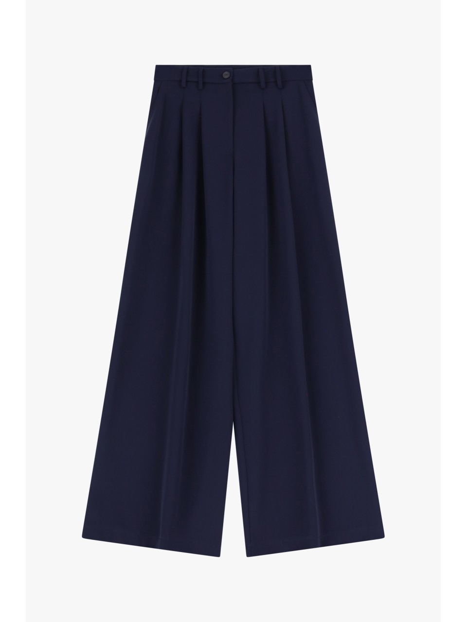 Please Pantalon Bleu Marine à doubles pinces et jambes...