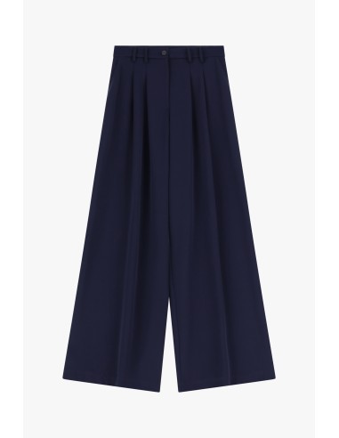 copy of Please Pantalon Kaki à doubles pinces et jambes évasées en crêpe