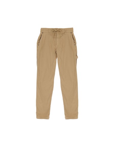 PLEASE FEMME PANTALON CHARPENTIER FORME CAROTTE EN GABARDINE DE COTON COLORIS CAMEL