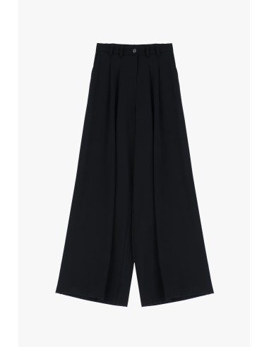 copy of Please Pantalon Kaki à doubles pinces et jambes évasées en crêpe