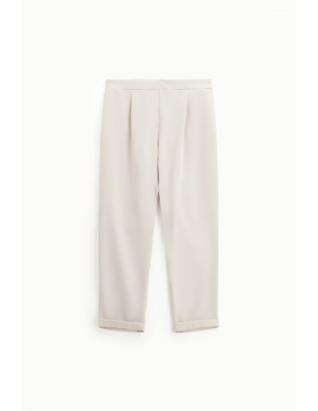 Please Femme pantalon fluide coloris Ecru