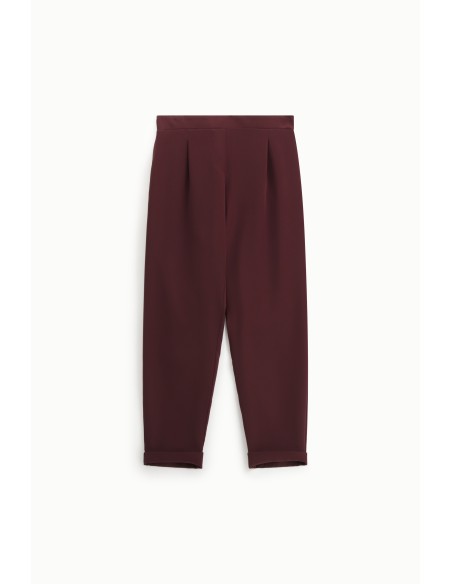 Please Femme pantalon fluide coloris Bordeaux
