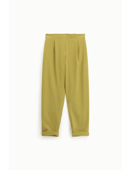 Please Femme pantalon fluide coloris Moutarde