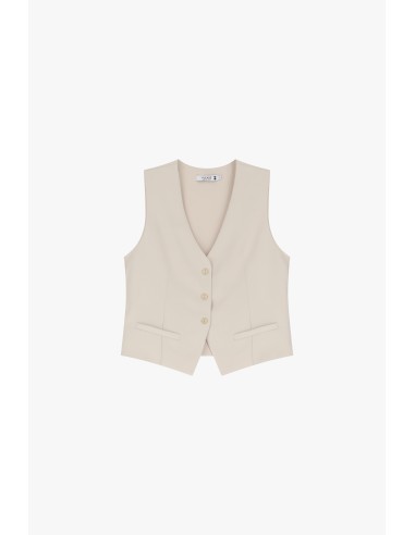 copy of Please  Gilet de tailleur en crepe fluide Rouge