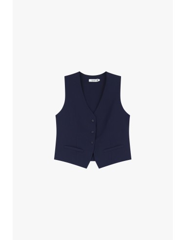 copy of Please  Gilet de tailleur en crepe fluide Rouge