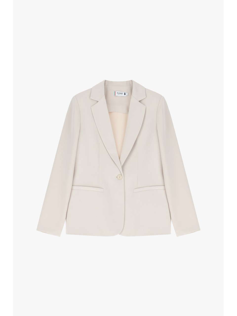 Please femme blazer de tailleur en crêpe fluide Ecru