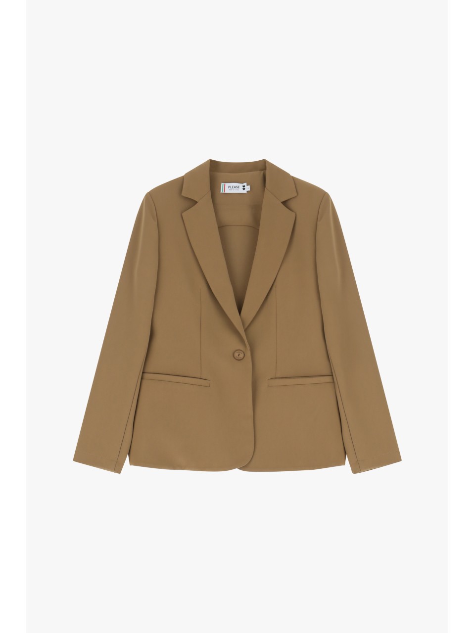 Please femme blazer de tailleur en crêpe fluide Camel
