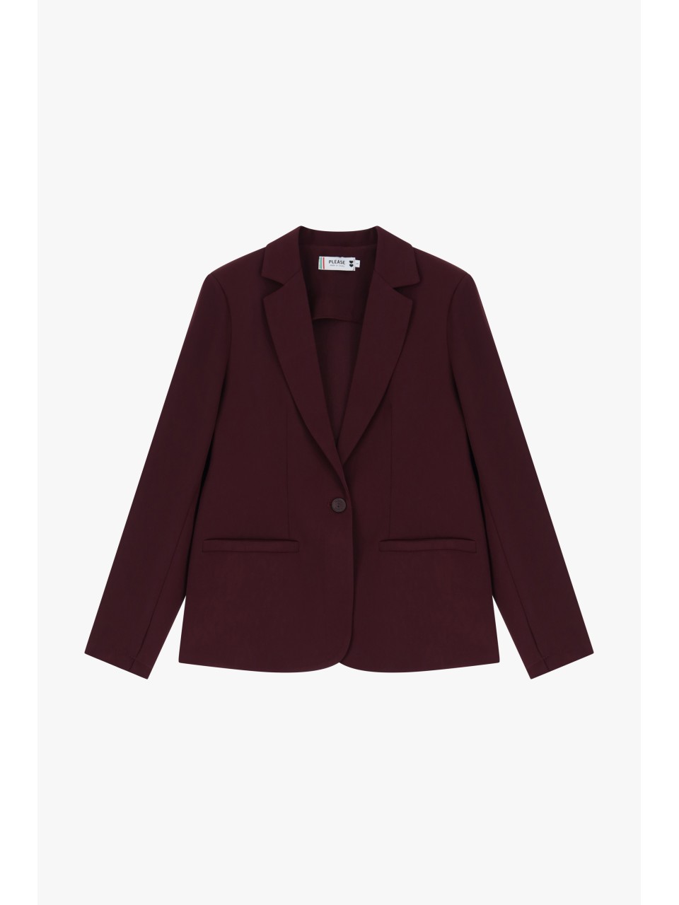 Please femme blazer de tailleur en crêpe fluide Bordeaux