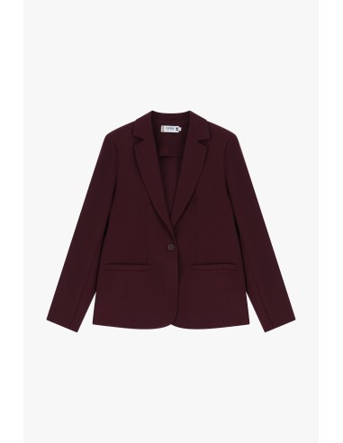 Please femme blazer de tailleur en crêpe fluide Bordeaux
