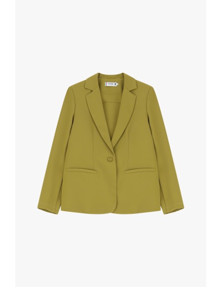 Please femme blazer de tailleur en crêpe fluide Moutarde