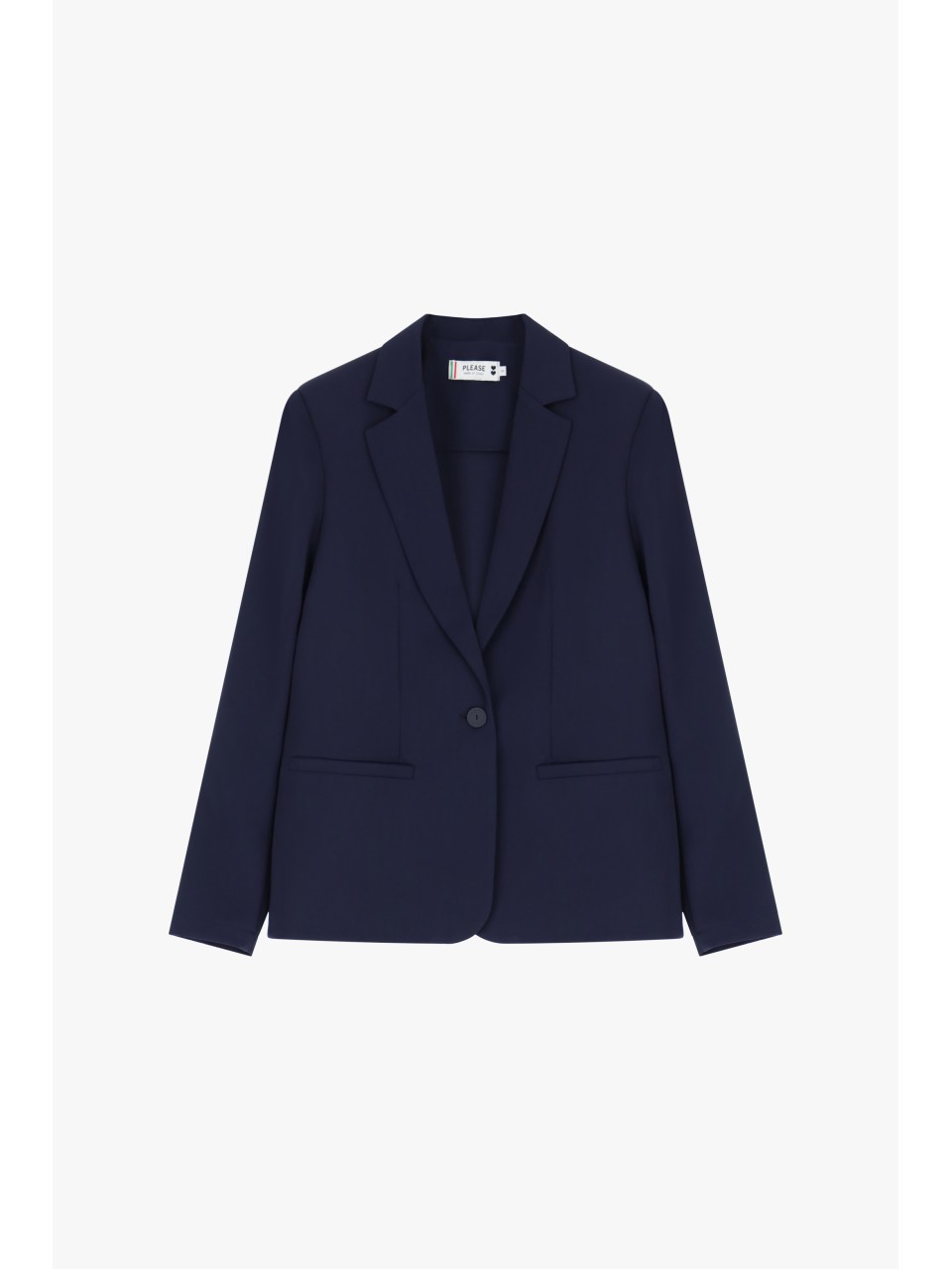 Please femme blazer de tailleur en crêpe fluide Bleu Marine