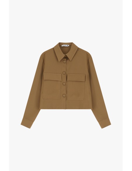 copy of Please Veste courte en crepe fluide Bleu Marine