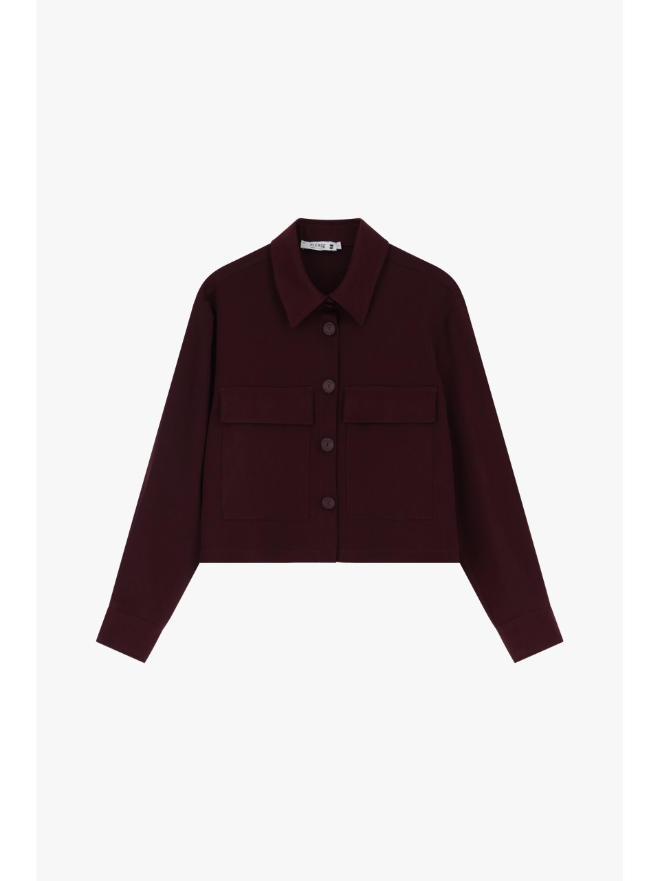 Please Veste courte en crepe fluide Bordeaux