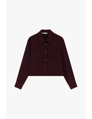 copy of Please Veste courte en crepe fluide Bleu Marine