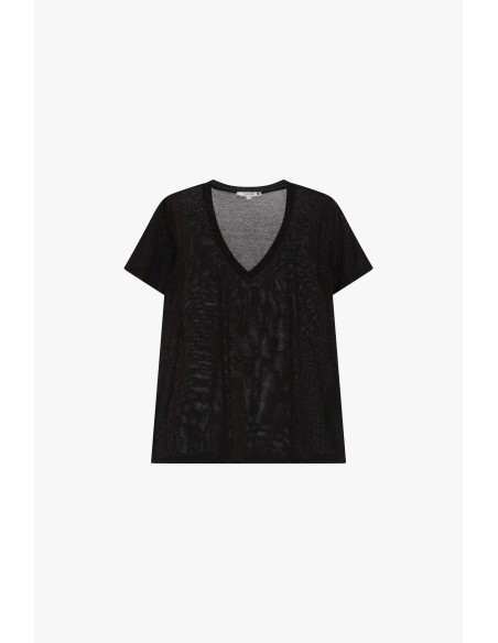 copy of Please tshirt à manches courtes  effet pailletté coloris sable et doré