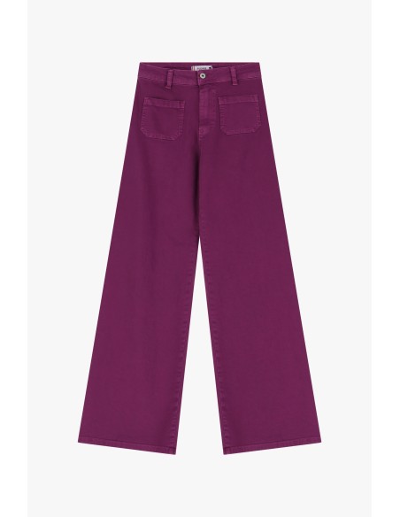 Please Jean flare à poches plaquées coloris Betterave
